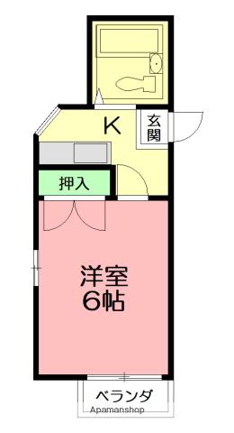 アイパレス茅ヶ崎(1K/1階)の間取り写真
