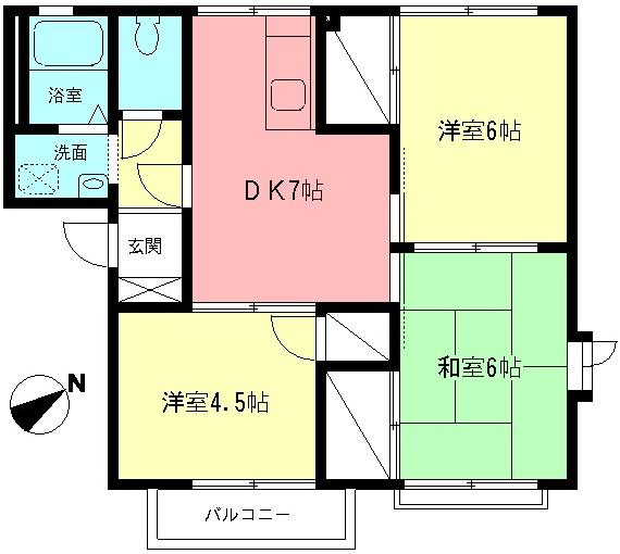ハイツ古関(3DK/2階)の間取り写真