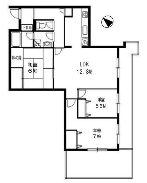 ダイアパレス湘南ヒルズ 二宮(3LDK/5階)の間取り写真