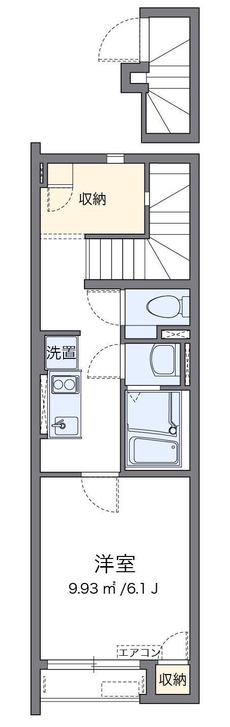 クレイノベルテラス(1K/2階)の間取り写真