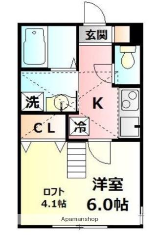 カーサオリセⅠ(1K/1階)の間取り写真