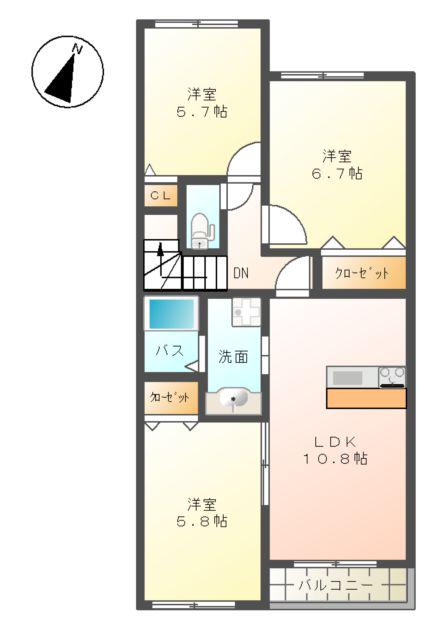 LIEN(3LDK/2階)の間取り写真