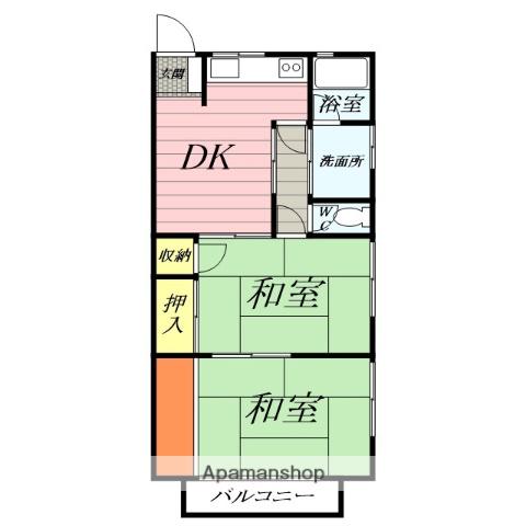 メゾン寿(2DK/2階)の間取り写真