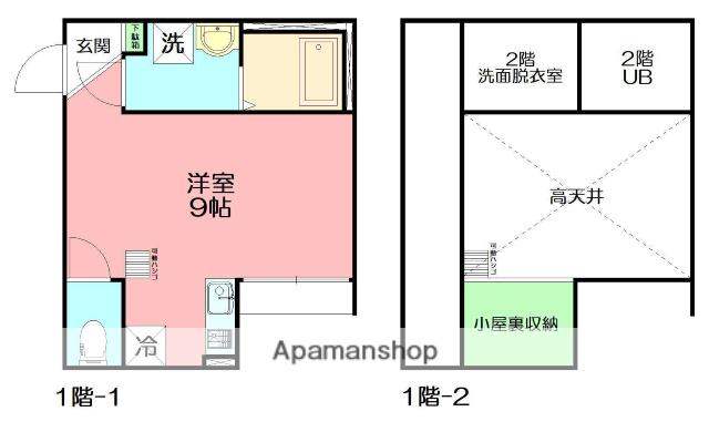LIFESHIP 湘南辻堂 サントリーニ(ワンルーム/1階)の間取り写真