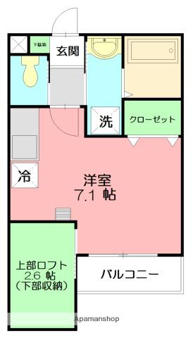 ブラウンナッツ(ワンルーム/2階)の間取り写真