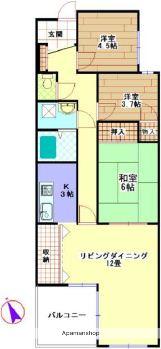 クリーンブルー(3LDK/4階)の間取り写真