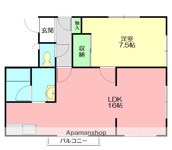 メゾンマイネル(1LDK/2階)の間取り写真
