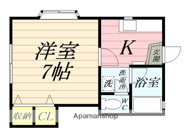 コーポ内海(1K/1階)の間取り写真
