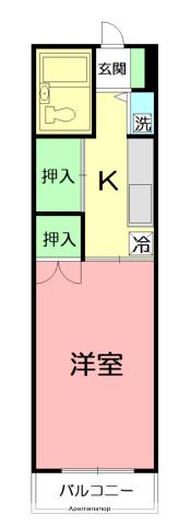 ピノ・ノアールKOZU(1K/1階)の間取り写真