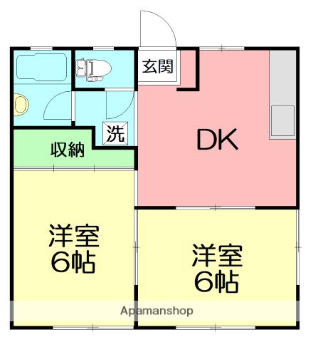 スカイハイツI(2DK/1階)の間取り写真