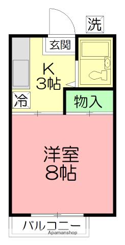 ハイツウメダ(1K/2階)の間取り写真