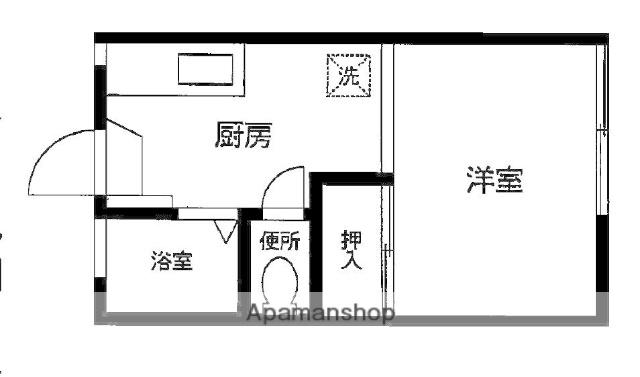 テラスタカノA(1K/1階)の間取り写真