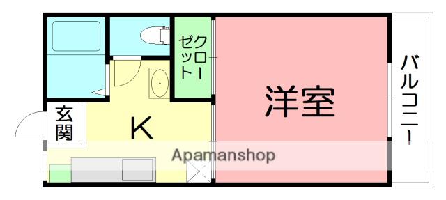 第2オレンジハイツ(ワンルーム/2階)の間取り写真