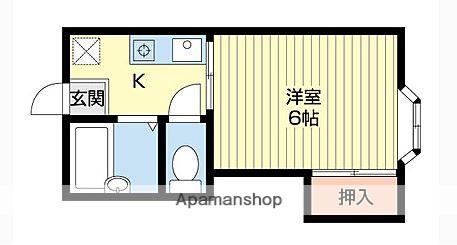 ローズガーデン(1K/1階)の間取り写真