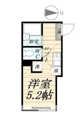 プライムテラス東海大学前Ⅲ(ワンルーム/1階)の間取り写真