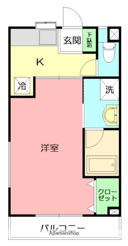 サウス OCEAN(1K/2階)の間取り写真