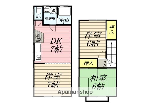 田中テラスハウス５号棟(3DK)の間取り写真