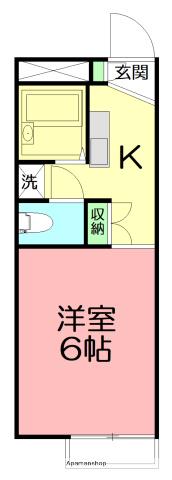 パレス西湘(1K/1階)の間取り写真
