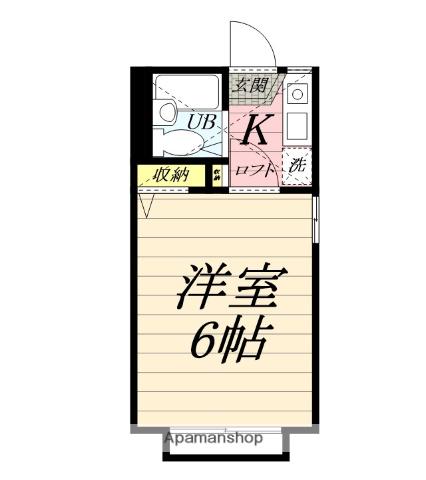 ドルフ2(1K/1階)の間取り写真