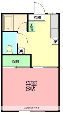 ハイブリッチ(1K/1階)の間取り写真