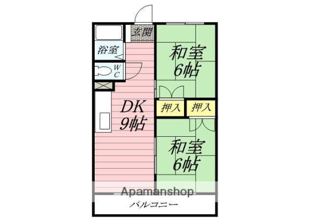 コシミズマンション(2DK/3階)の間取り写真