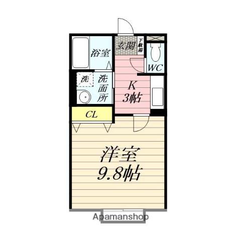 センチュリーハイムⅢ(1K/2階)の間取り写真