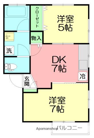 メゾンドキキ(3DK/2階)の間取り写真