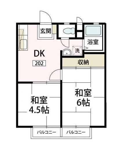 ルミエール日向山 2階階 間取り