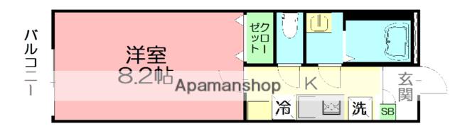 LAGUNA湯河原(1K/1階)の間取り写真