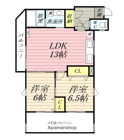 シャンロック湯本 5階階 間取り