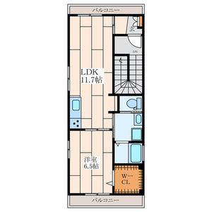 PACE鵠沼海岸(1LDK/3階)の間取り写真