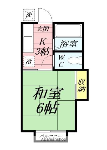 第1コーポミカ(1K/2階)の間取り写真