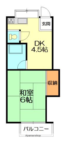 笠原ハイツ(1DK/1階)の間取り写真