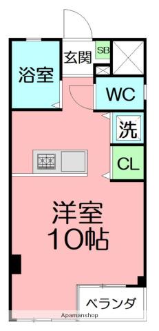 CKビル(ワンルーム/2階)の間取り写真