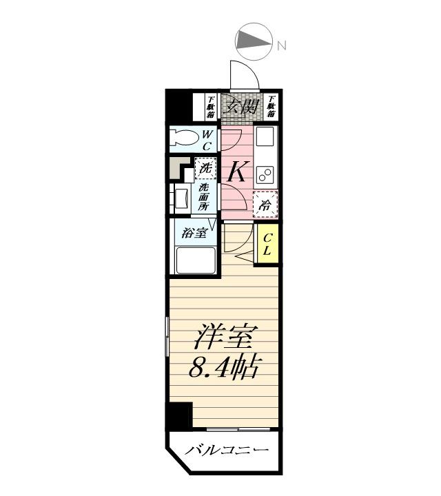 S-FORT湘南平塚(1K/3階)の間取り写真