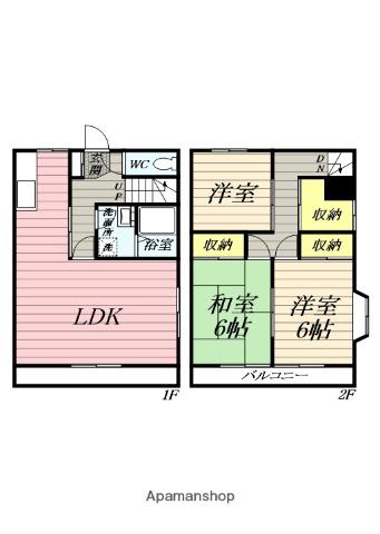 穂谷野コーポ(3LDK/1階)の間取り写真