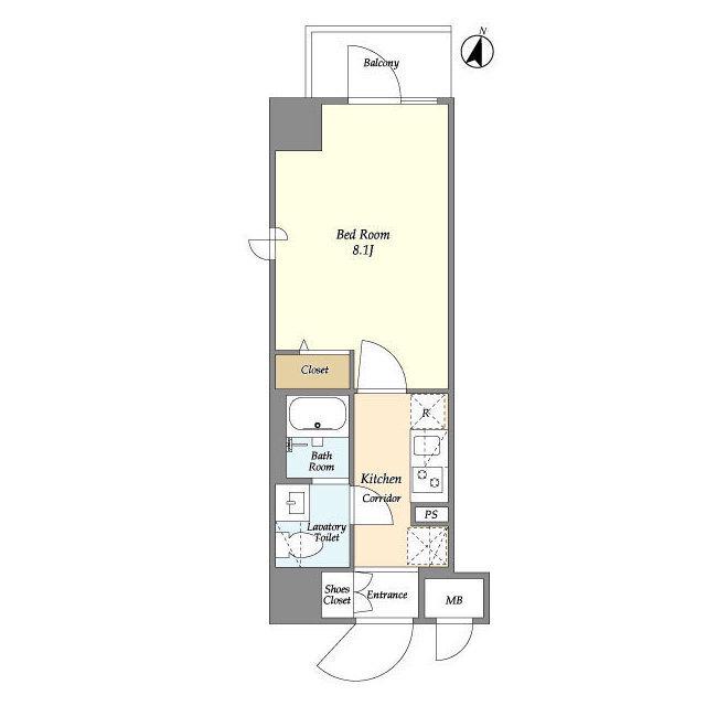 LIME RESIDENCE HIRATSUKA ウエスト(1K/11階)の間取り写真