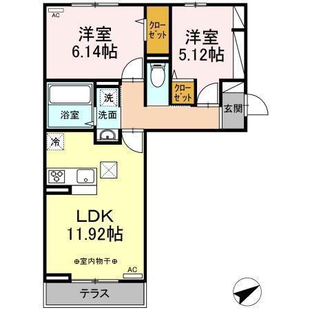 ロイヤルスター(2LDK/1階)の間取り写真