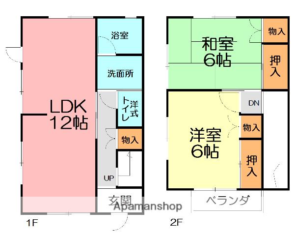 藤井テラスハウス(2LDK)の間取り写真