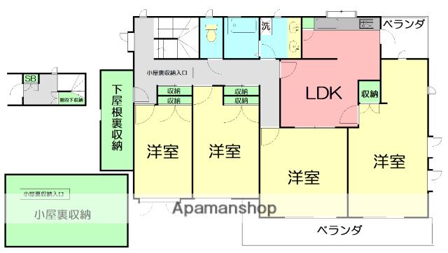 東海道本線 辻堂駅 徒歩14分 2階建 築34年(4LDK)の間取り写真