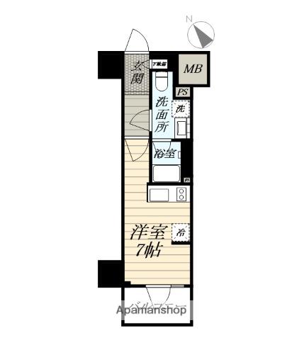 デュオステージ藤沢(ワンルーム/12階)の間取り写真