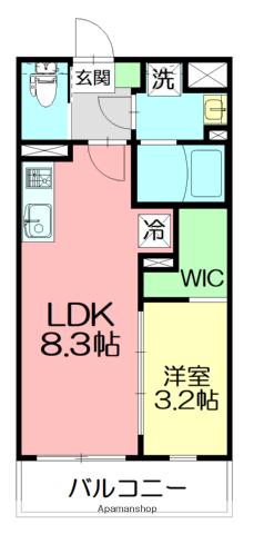 CASA BRISA 湘南台(1LDK/4階)の間取り写真