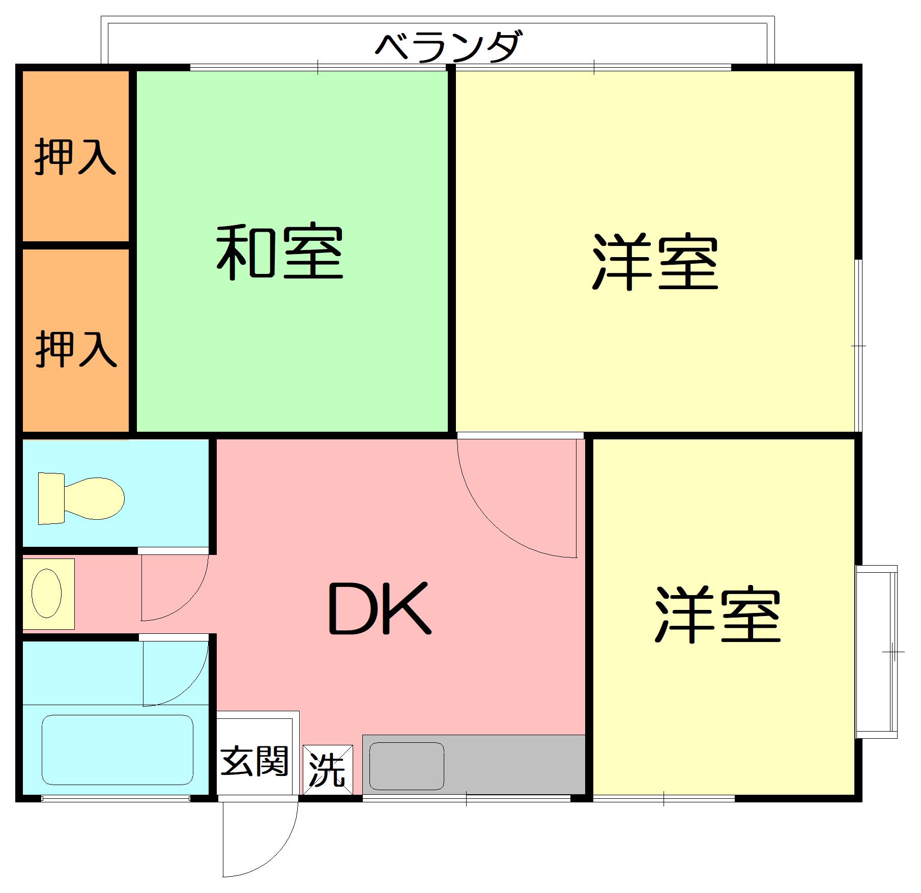コーポ勇 A(3DK/2階)の間取り写真