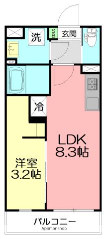 伊勢原市桜台3丁目計画(1LDK/3階)の間取り写真