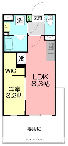 伊勢原市桜台3丁目計画(1LDK/1階)の間取り写真