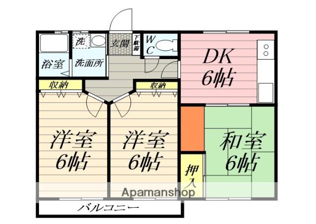 プリンスハイム藤沢1号(3DK/2階)の間取り写真