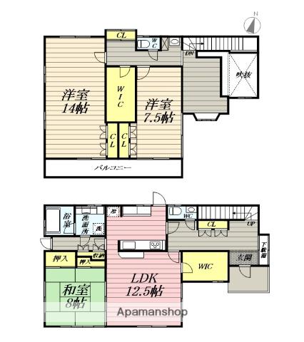 東海道・山陽新幹線 小田原駅 徒歩11分 2階建 築32年(3LDK)の間取り写真