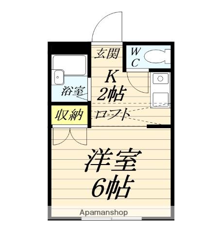 ロイヤルエモンド藤沢(ワンルーム/1階)の間取り写真