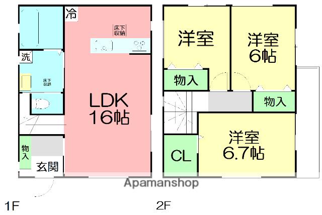 東海道本線 鴨宮駅 徒歩8分 2階建 築1年(3LDK)の間取り写真