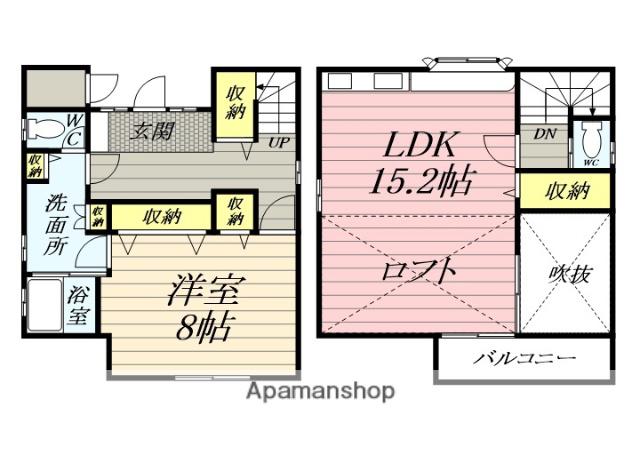 東海道・山陽新幹線 小田原駅 徒歩15分 2階建 築26年(1LDK)の間取り写真